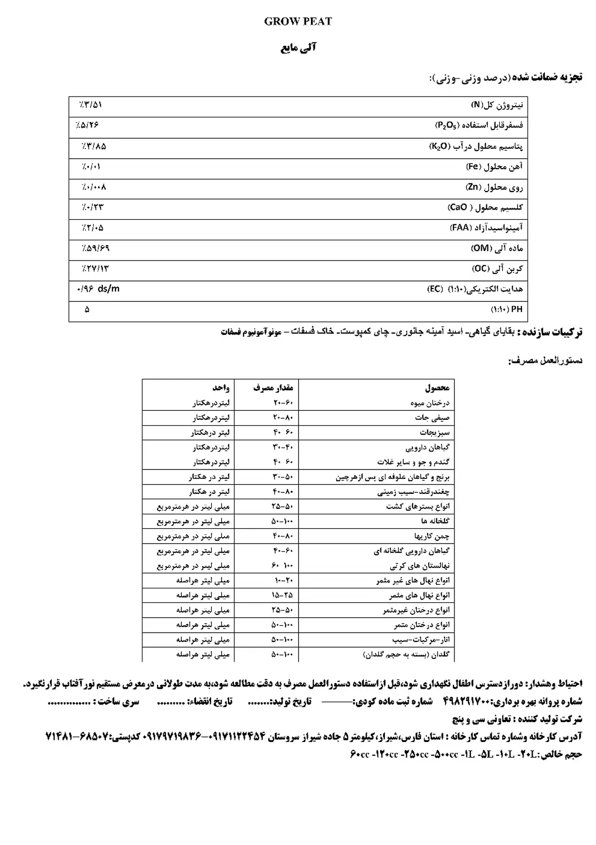 آلی مایع گراو پیت