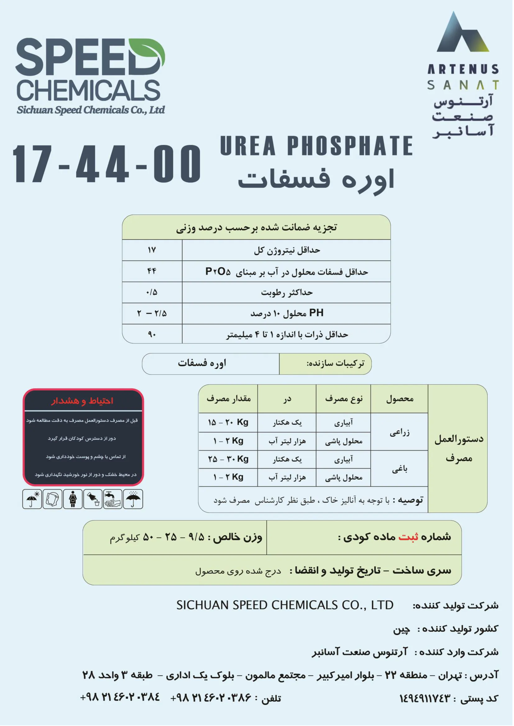 اوره فسفات سیچوان سپید چمیکالس کو., ال تی دی
