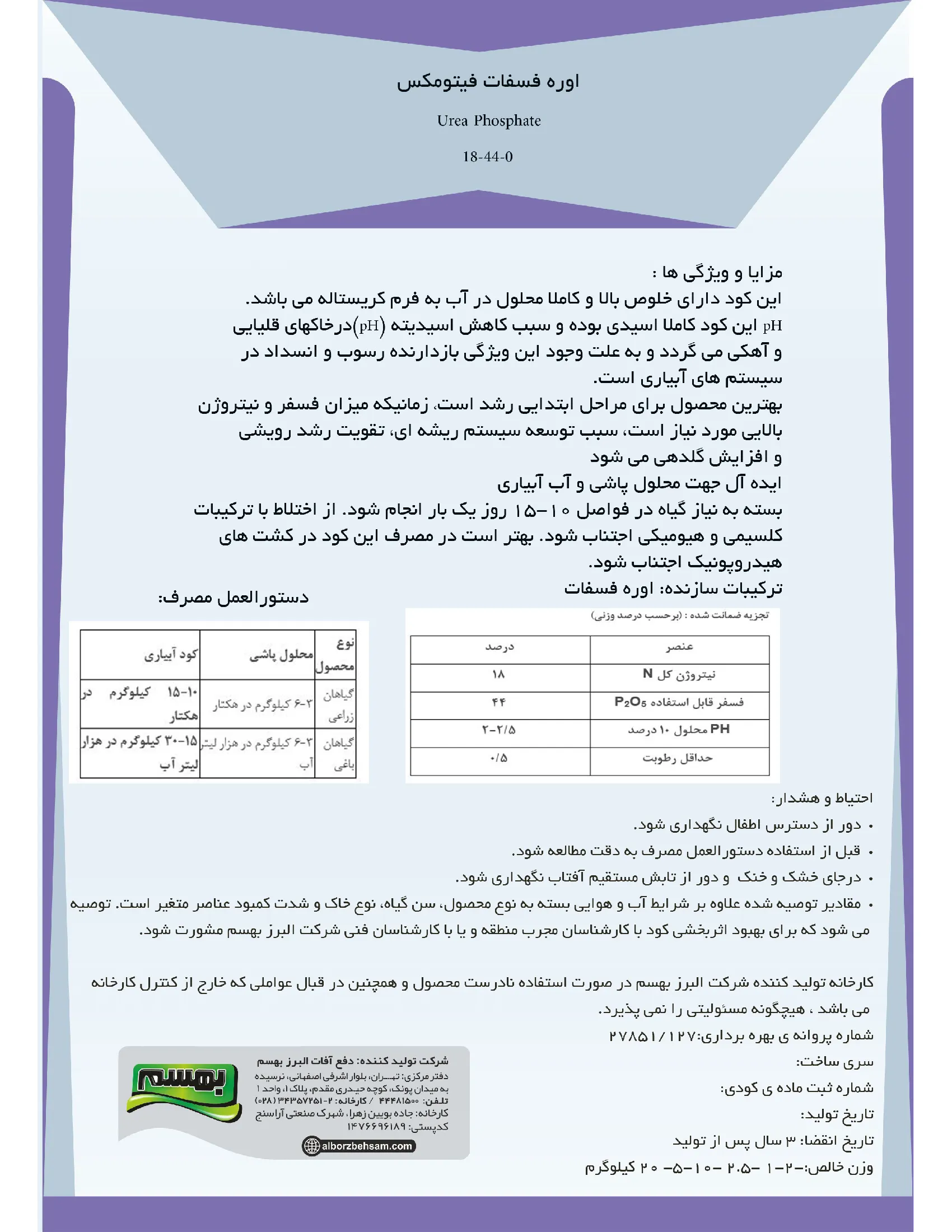 اوره فسفات فیتومکس