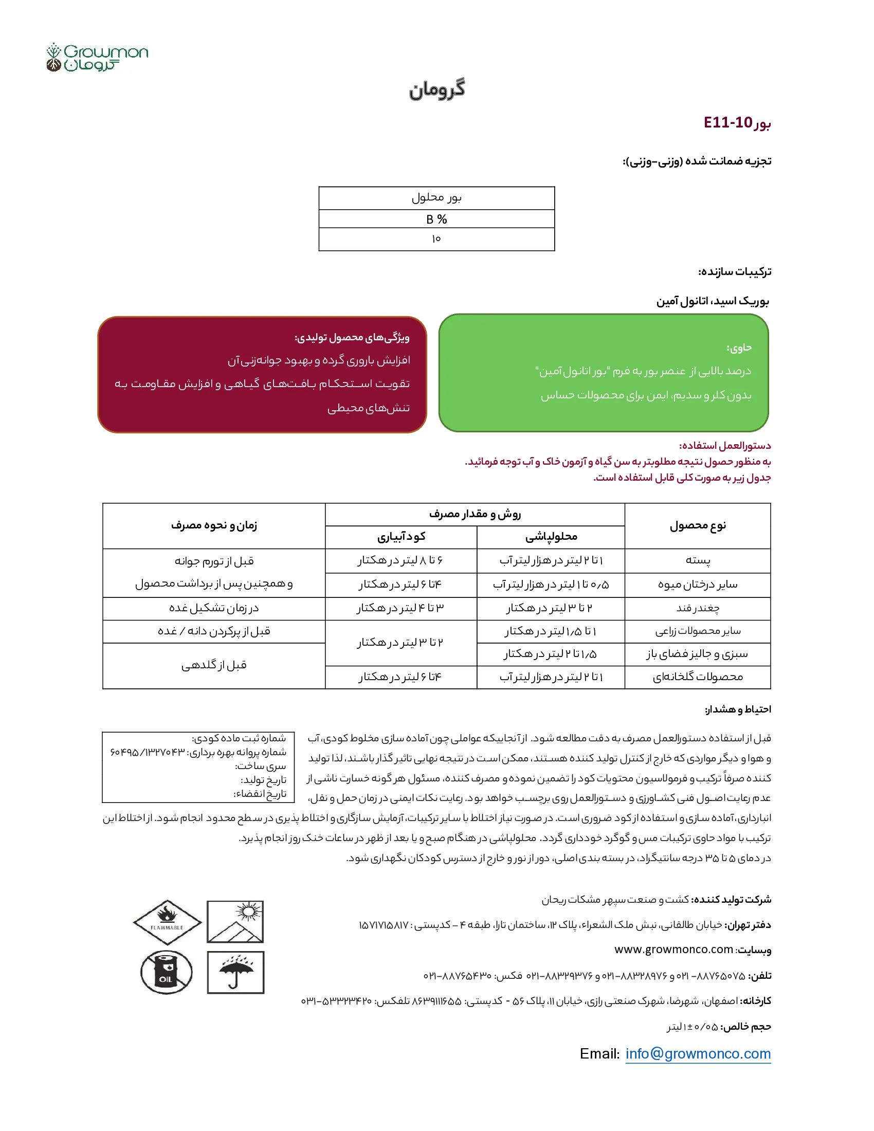 شیمیایی بور مایع گرومان