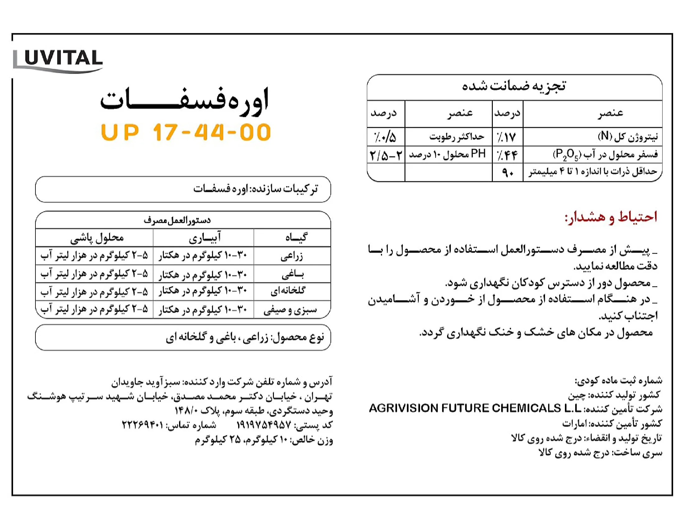اوره فسفات لوویتال