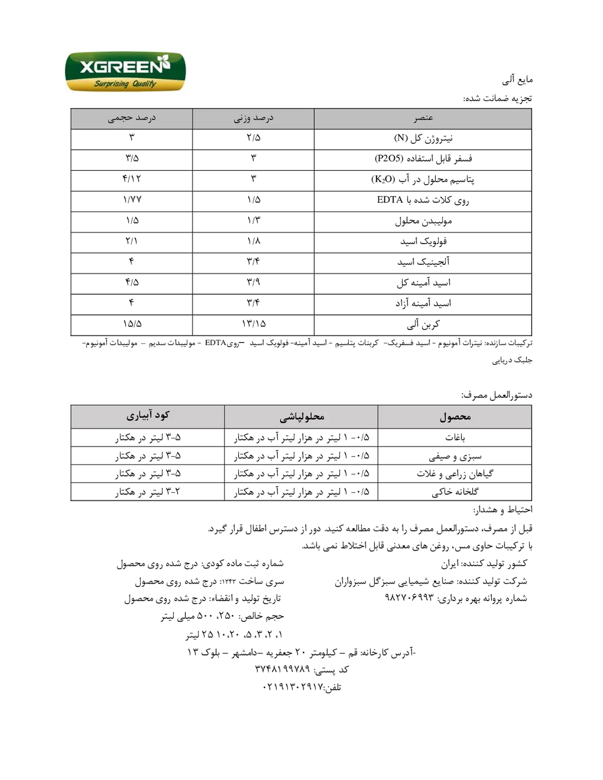 مایع آلی 3-3-2.5 کسگرین