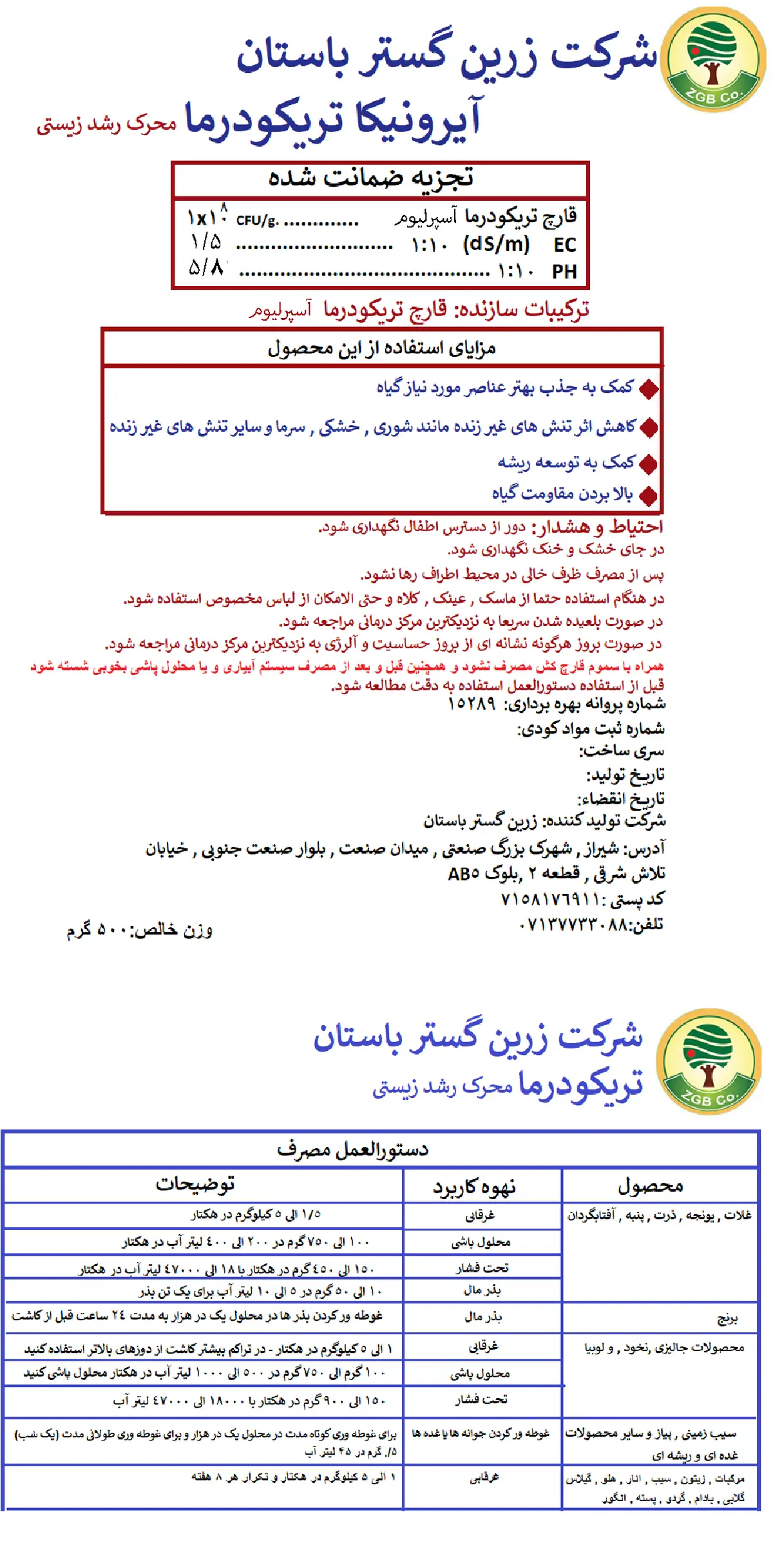 زیستی جامد آیرونیکا تریکودرما