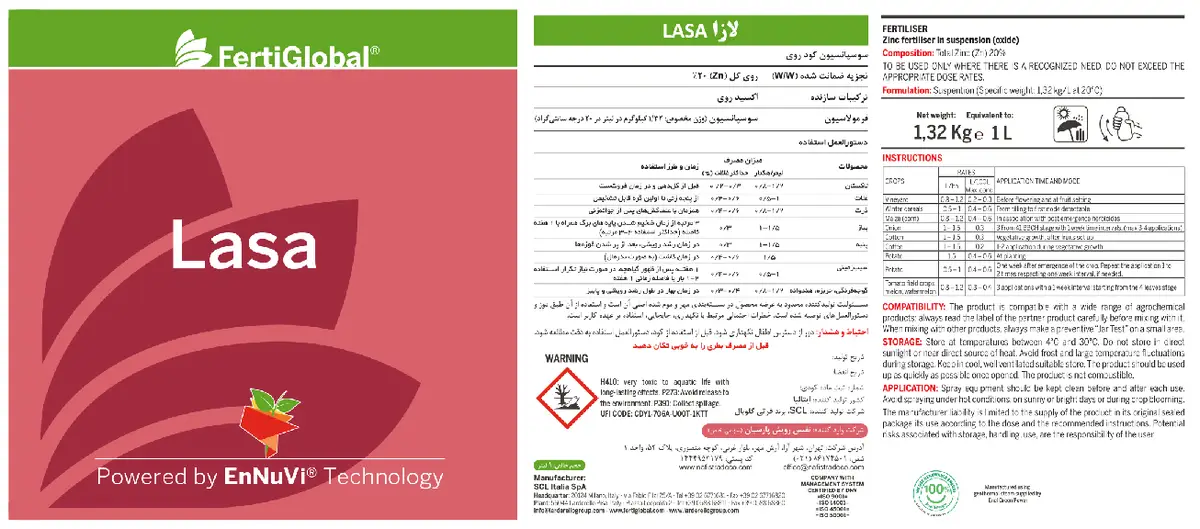 شیمیایی سوسپانسیون روی لاسا