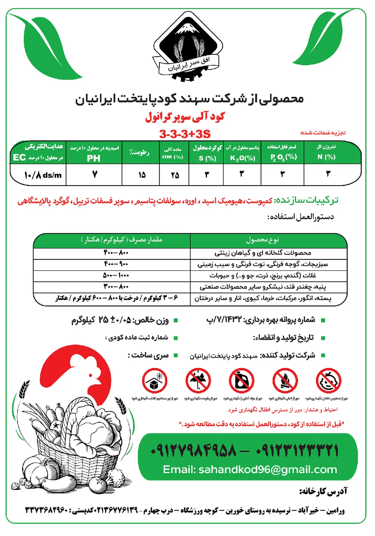 آلی جامد 3-3-3 افق سبز ایرانیان