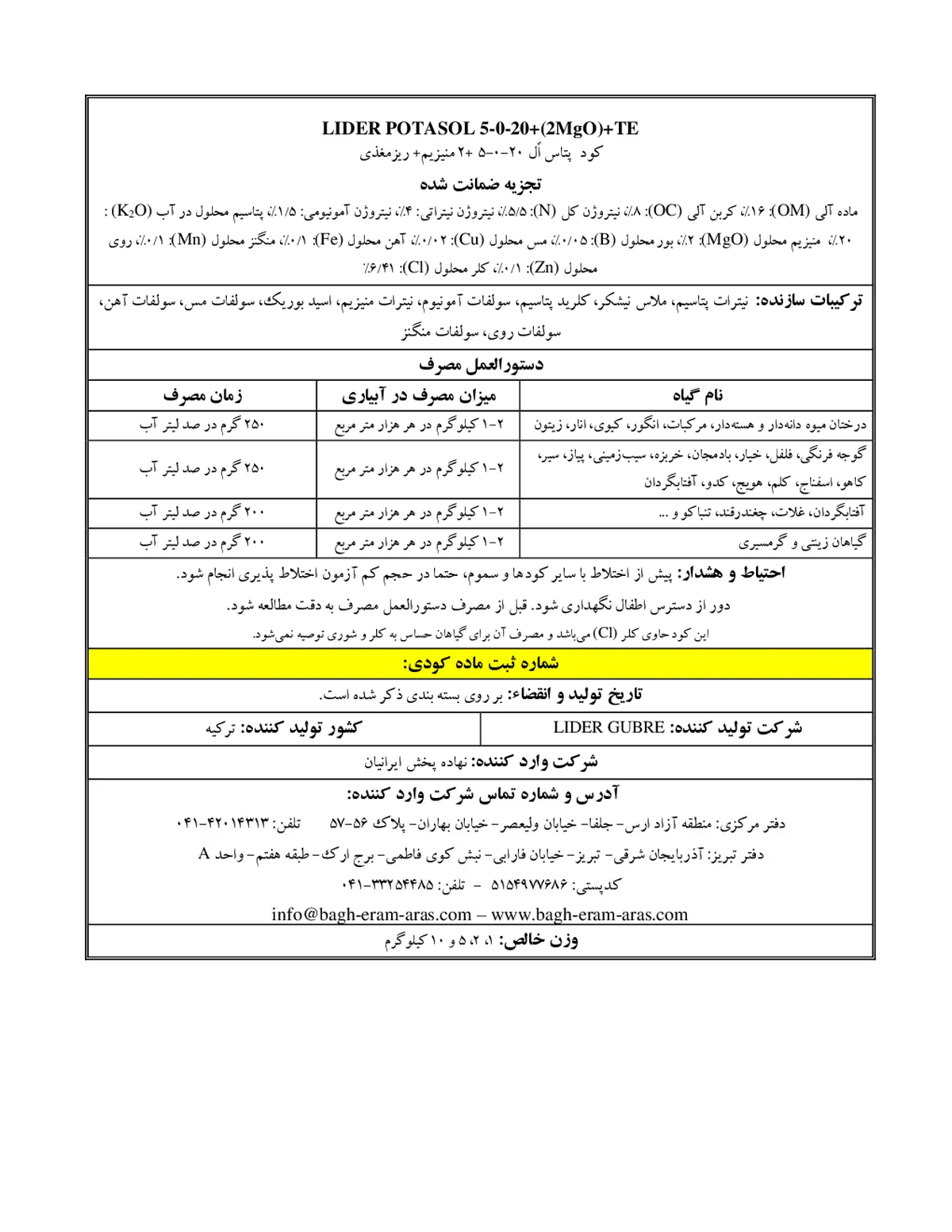 آلی ژله ای لیدر پوتاسول