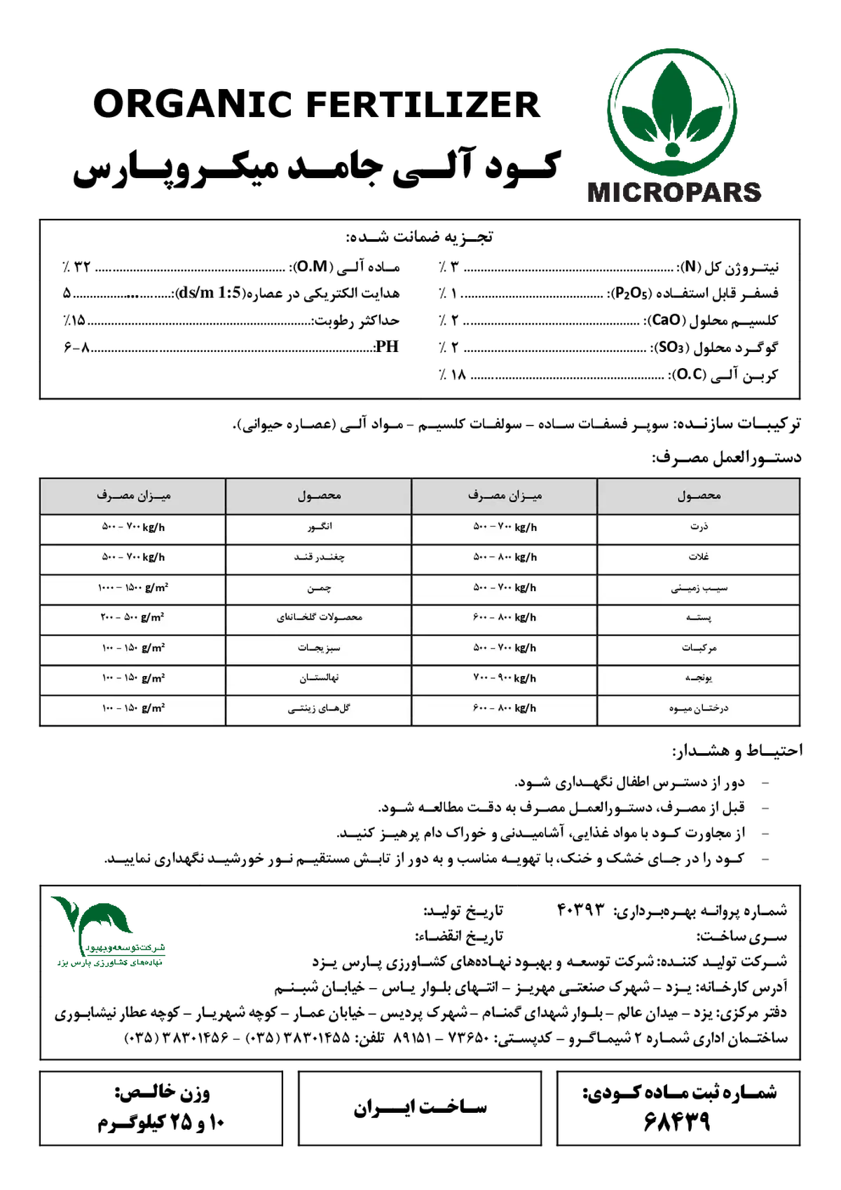 آلی جامد 0-1-3 میکرو پارس