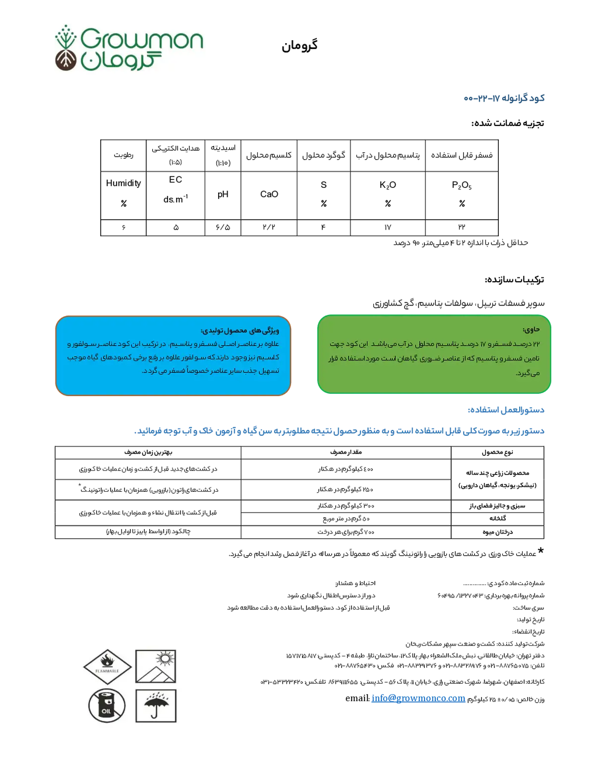 کود جامد پک22-17 گرومان