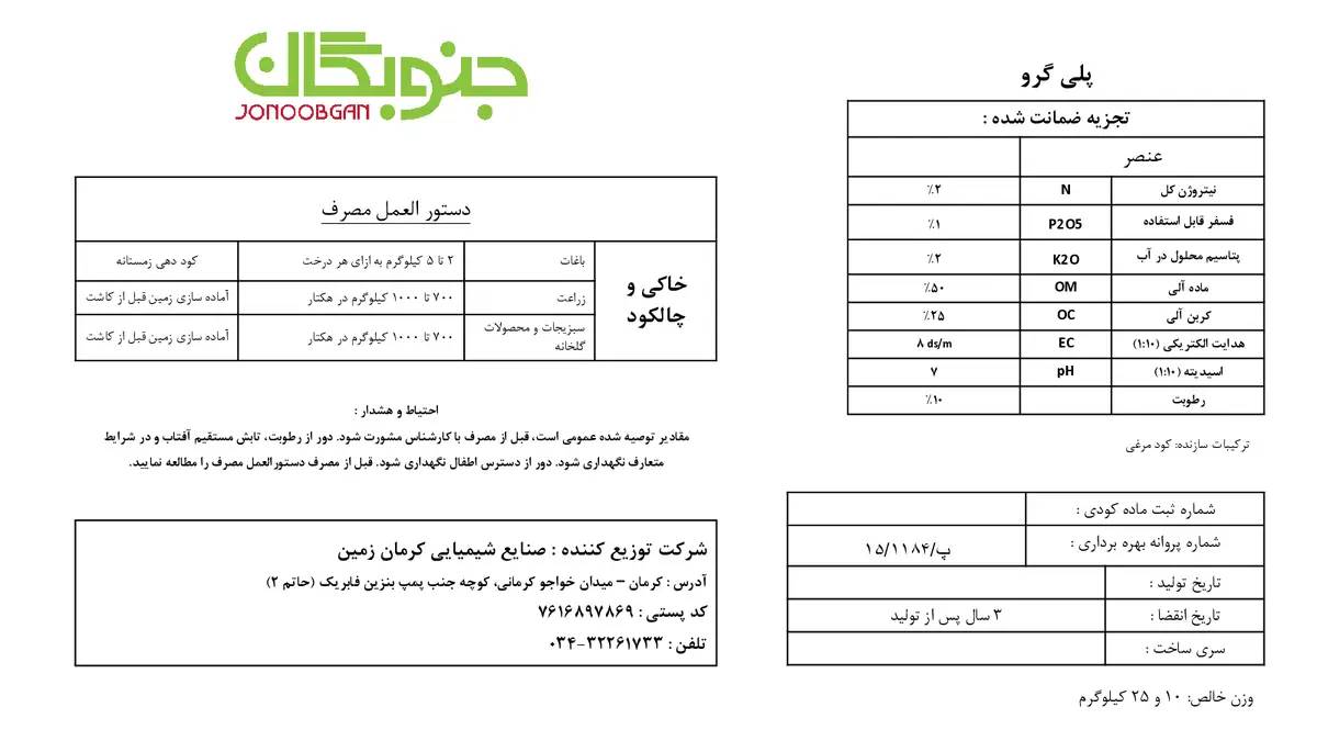 آلی جامد پلی گرو جنوبگان