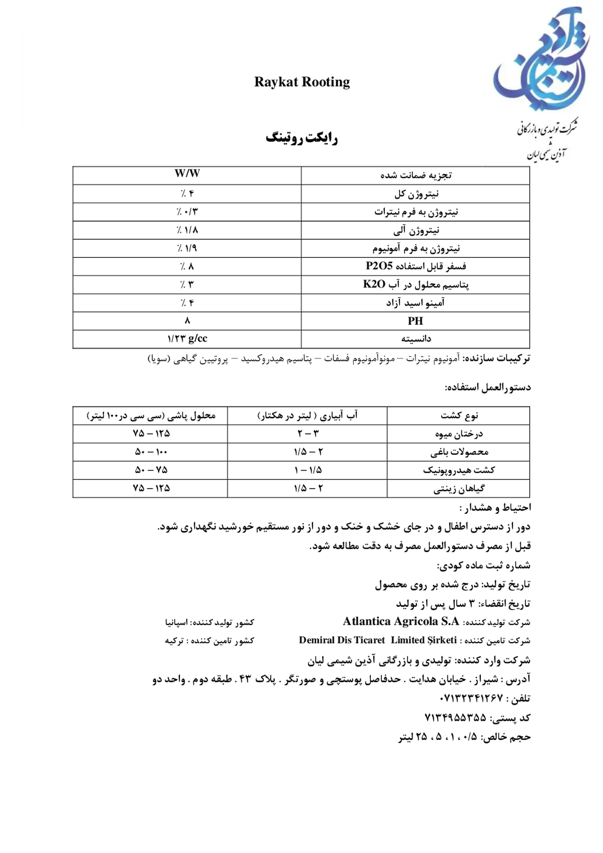 کود مایع ریکات روتینگ