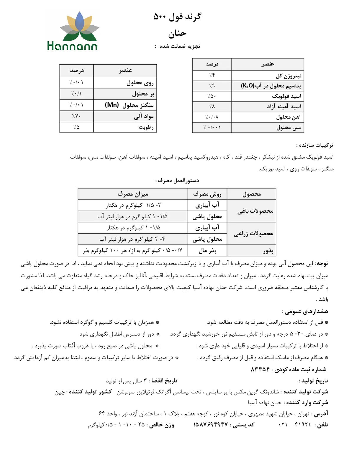 آلی جامد گراند فول 500-هاننانن