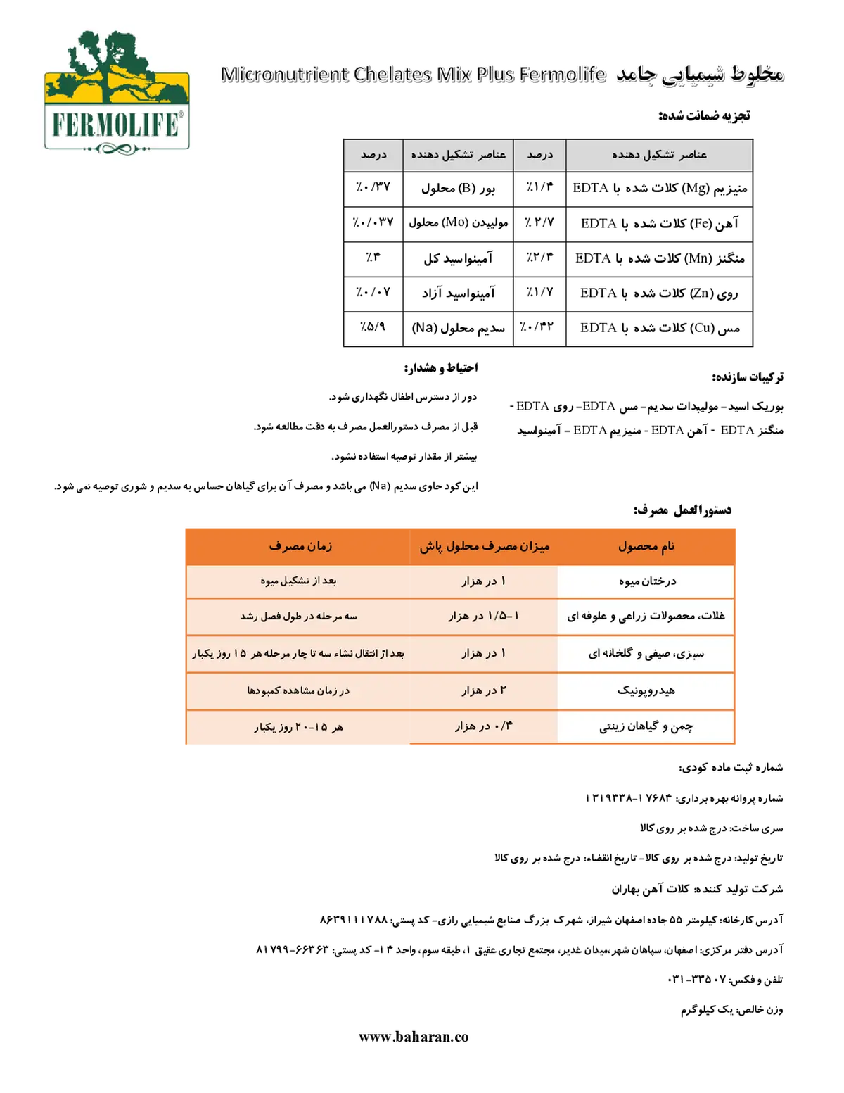 کود جامد - ریز مغذی کلاته فرمولیف