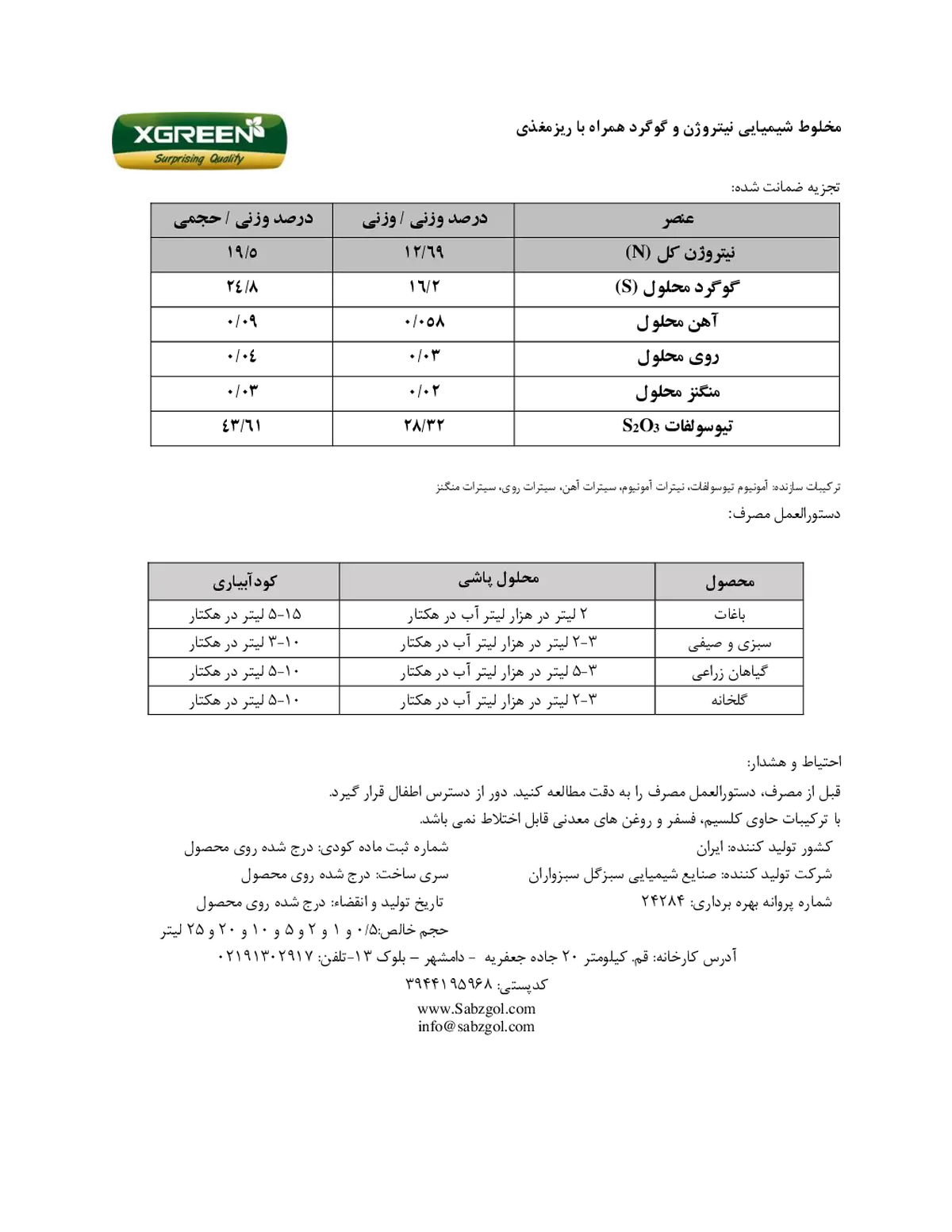 کود مایع کسگرین