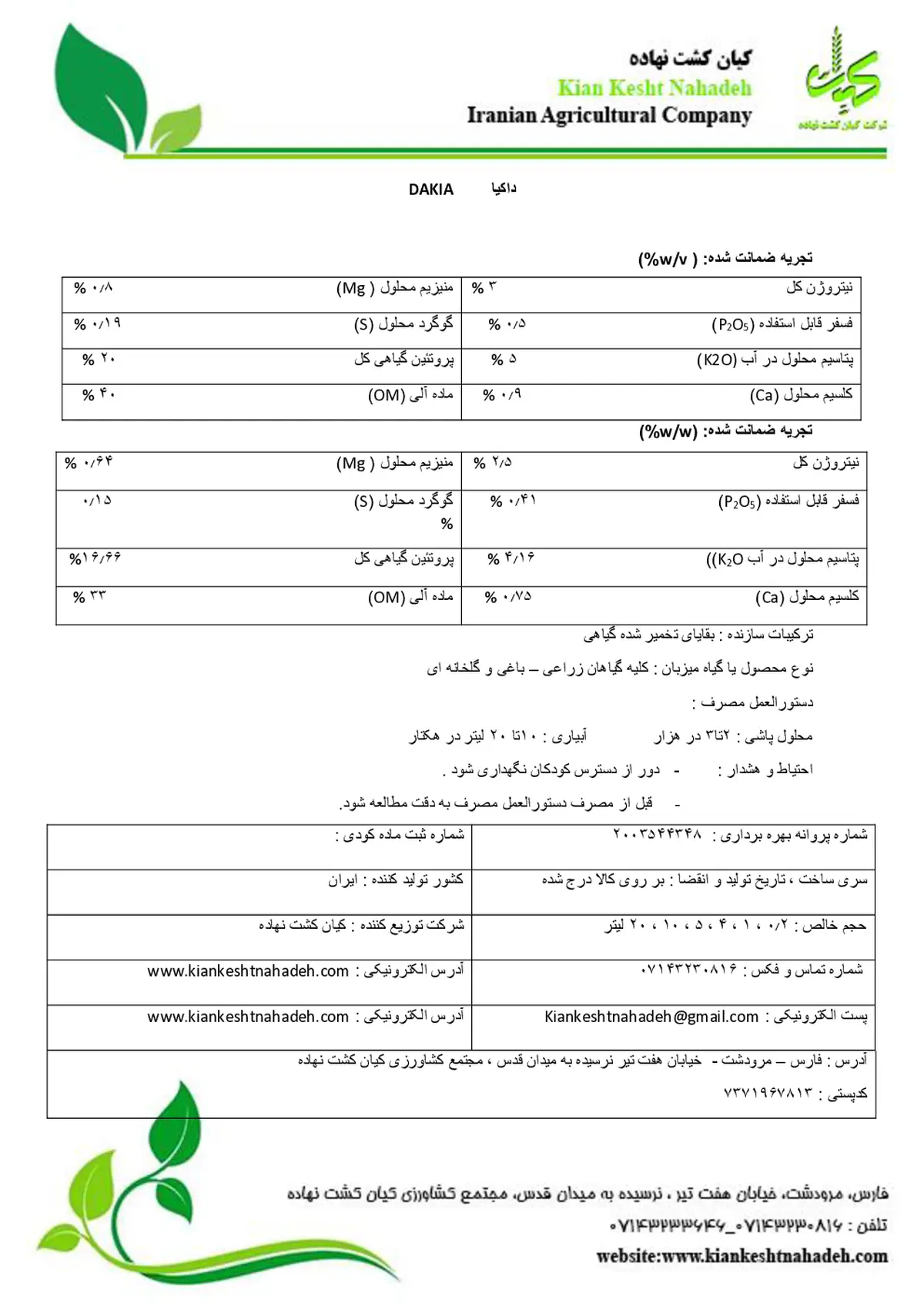 آلی مایع داکیا