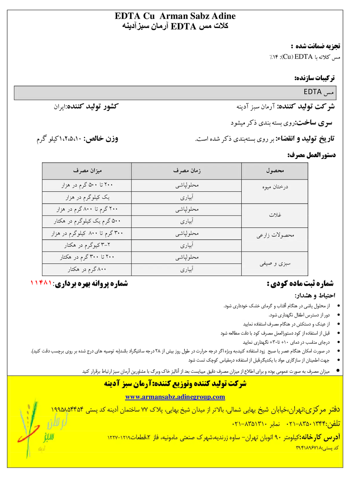 کلات مس 1 4 درصد آرمان سبز آدینه
