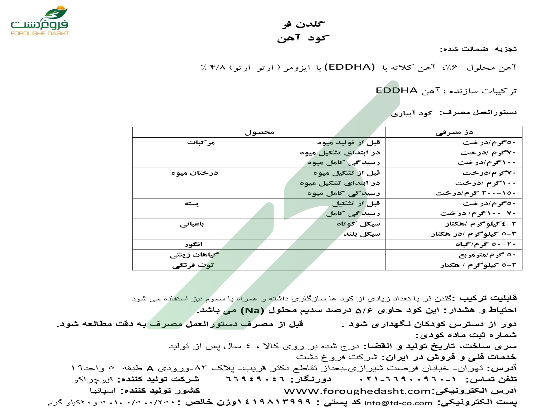 کلات آهن (EDDHA) ارتو ارتو 4/8 – گلدن فر