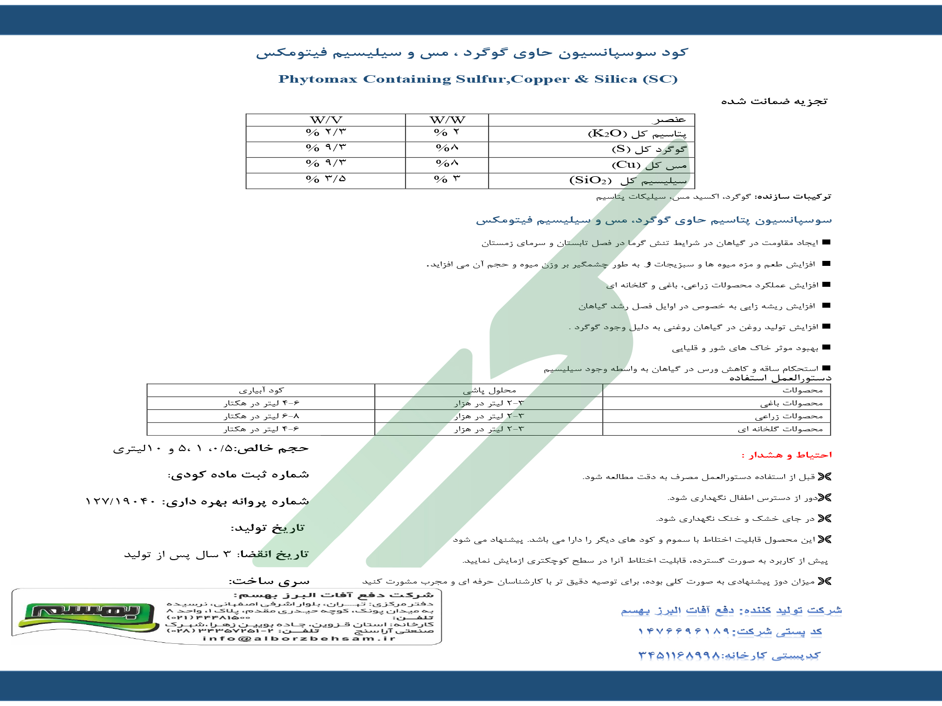 مخلوط شیمیایی سوسپانسیون – فایتومکس
